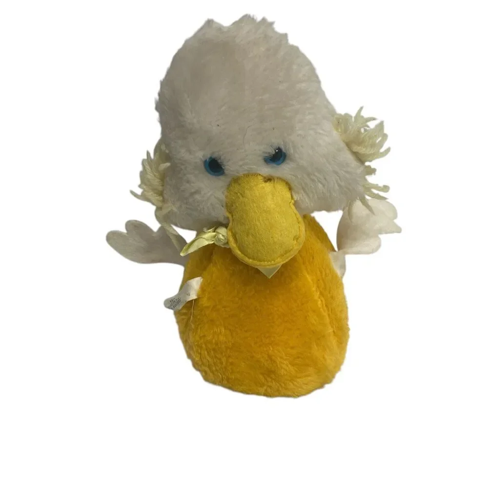 Vintage Eden‎ Duck Rattle inside Stuffed Animal Plush Bow 9